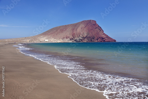 La Montana Roja Rock and Playa de la Tejita Beach, El Medano, Tenerife, Canary Islands, Spain, Atlantic photo