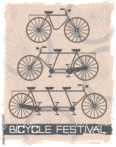 Vector image with vintage bicycles