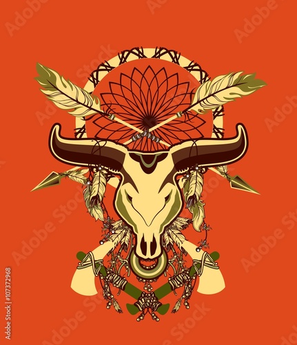 bull skull tattoo