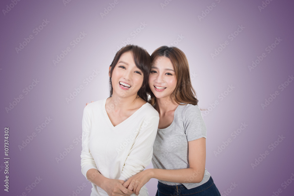 Asian woman with her friend Asian woman with her friend