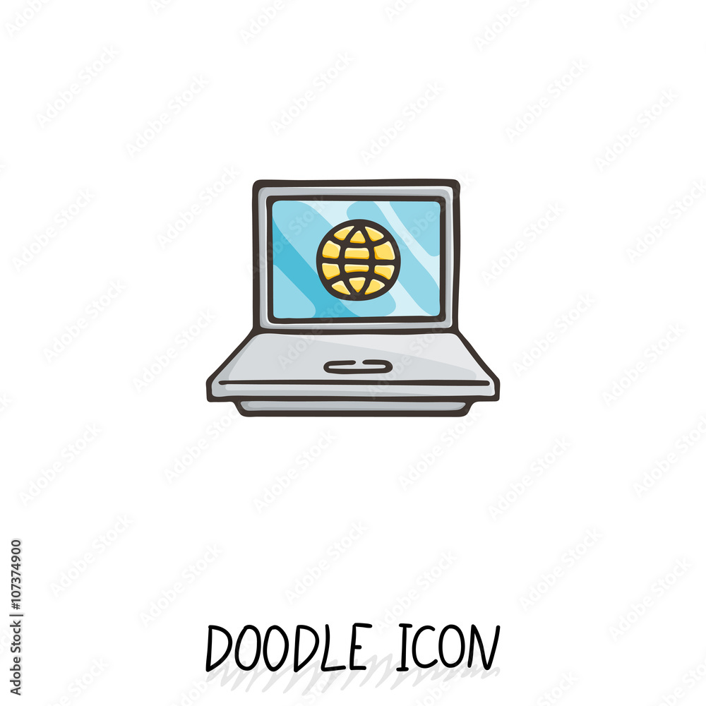 Doodle Laptop Icon illustration. Netbook, ultrabook. Doodle Laptop Icon illustration. Netbook, ultrabook.