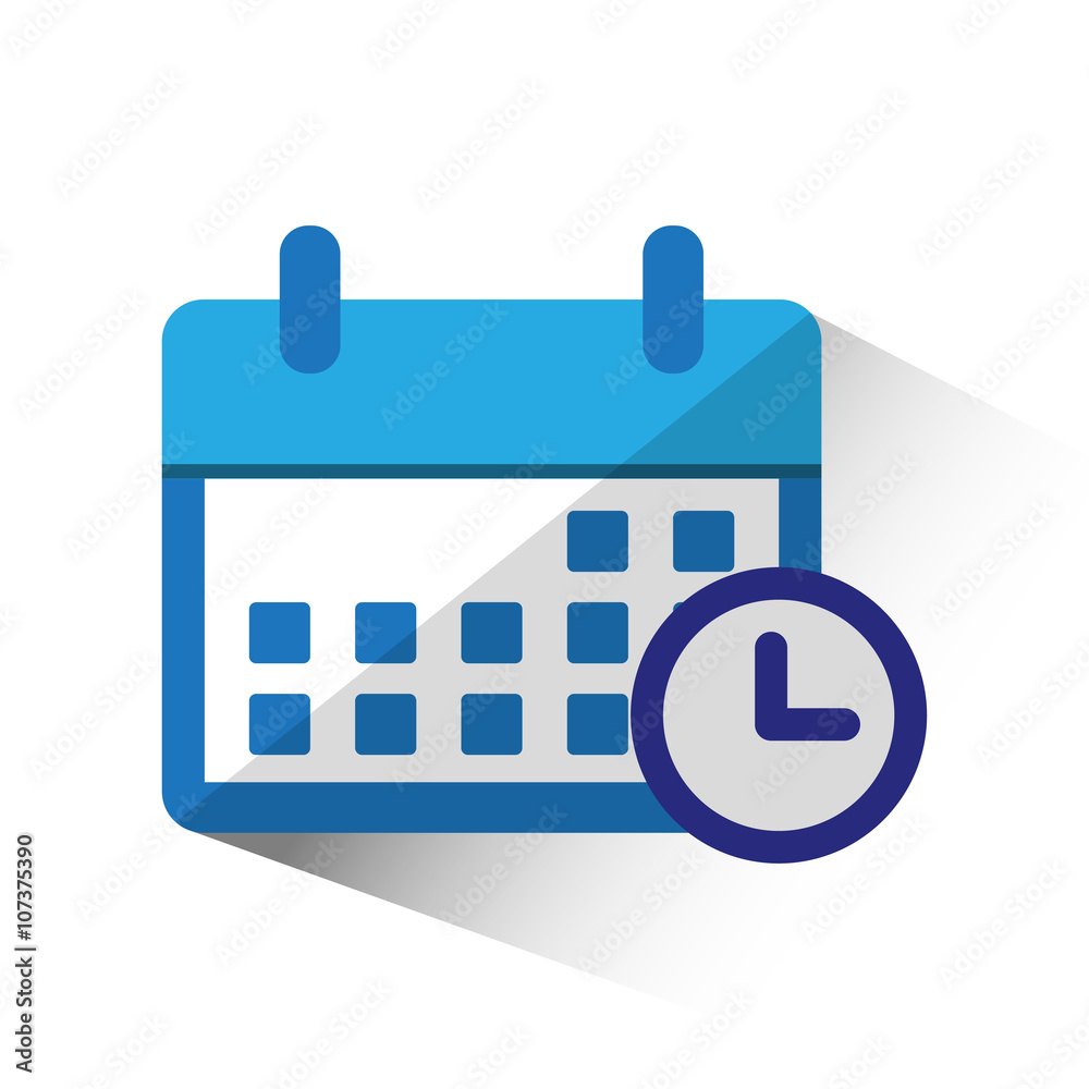 Calendar with a clock time tools flat icon isolate on white background vector illustration eps 10 Calendar with a clock time tools flat icon isolate on white background vector illustration eps 10