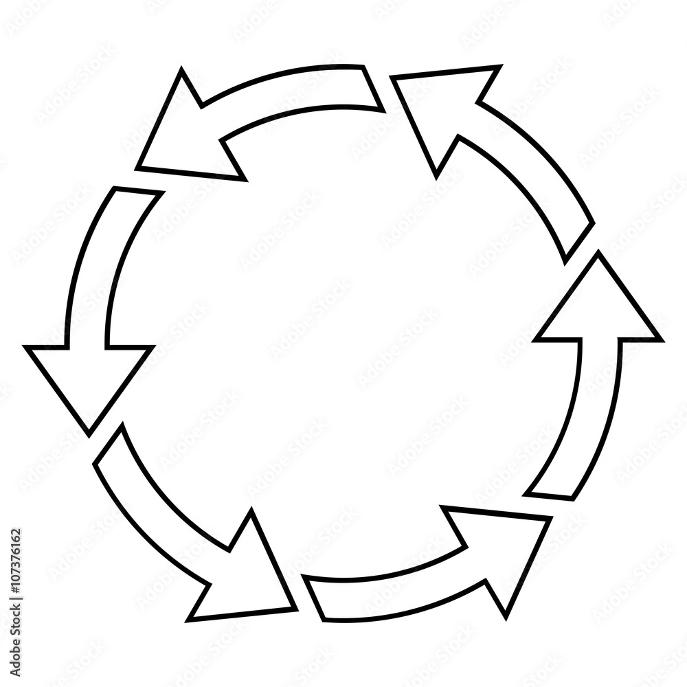 Rotation Ccw vector icon. Style is contour icon symbol, black color, white background. Rotation Ccw vector icon. Style is contour icon symbol, black color, white background.