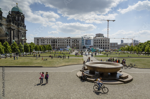 View over the the Lustgarten (Pleasure Garden) at the Museumsinsel (Museum Island), Mitte, Berlin, Germany photo