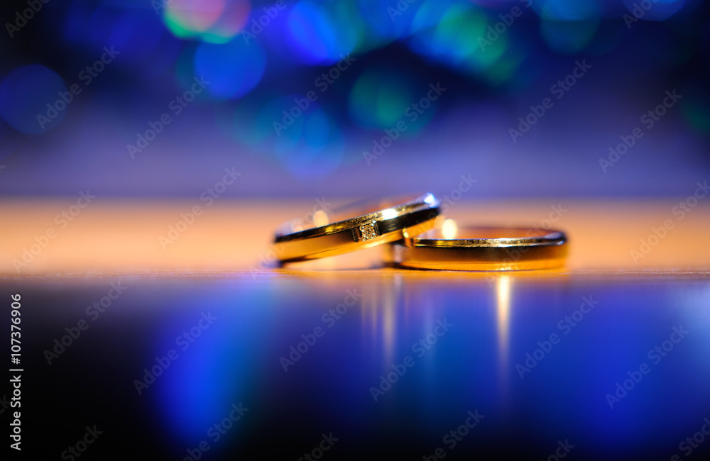 Gold Wedding Rings And A Beautiful Bridal Bouquet Of Roses And Blue  Gypsophila In The Background Details Wedding Traditions Closeup Stock Photo  - Download Image Now - iStock