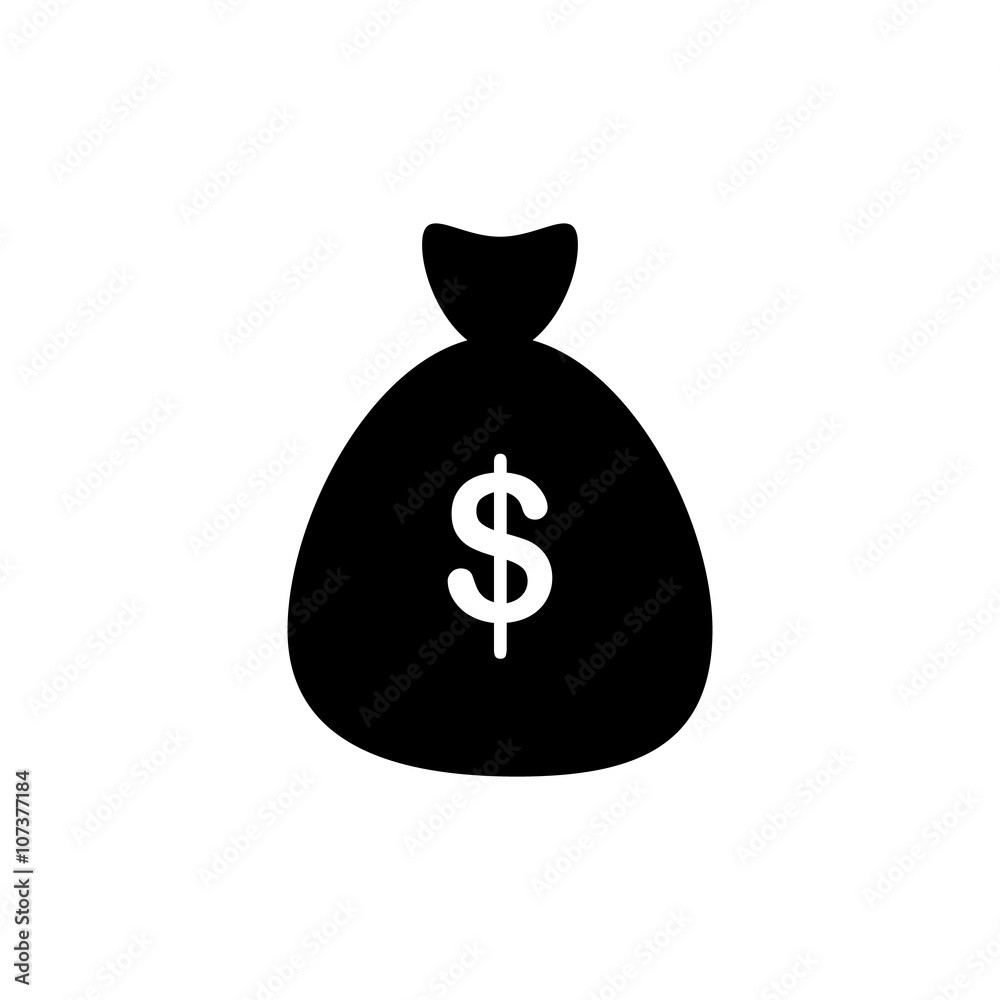 Money bag with dollar symbol flat icon isolate on white background vector illustration eps 10 Money bag with dollar symbol flat icon isolate on white background vector illustration eps 10