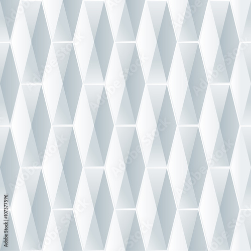 Seamless geometric 3d pattern. Abstract white background with polygonal tiles. Vector illustration.