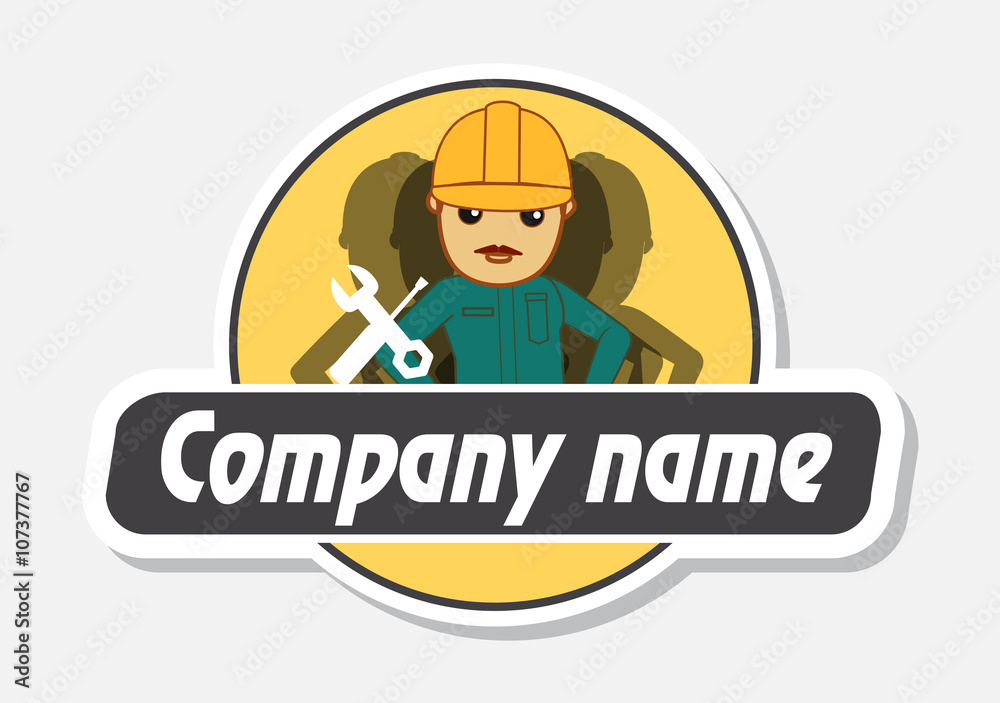 Service and Repairing - Business Mascot Logo Service and Repairing - Business Mascot Logo