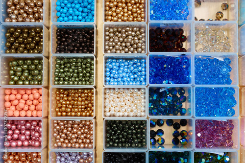 Beads for handmade jewelery or decoration / Nice colorful beads of different forms and colors