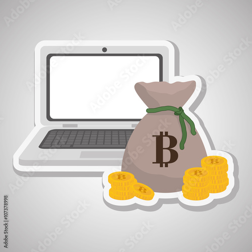 Bitcon icon design, vector illustration