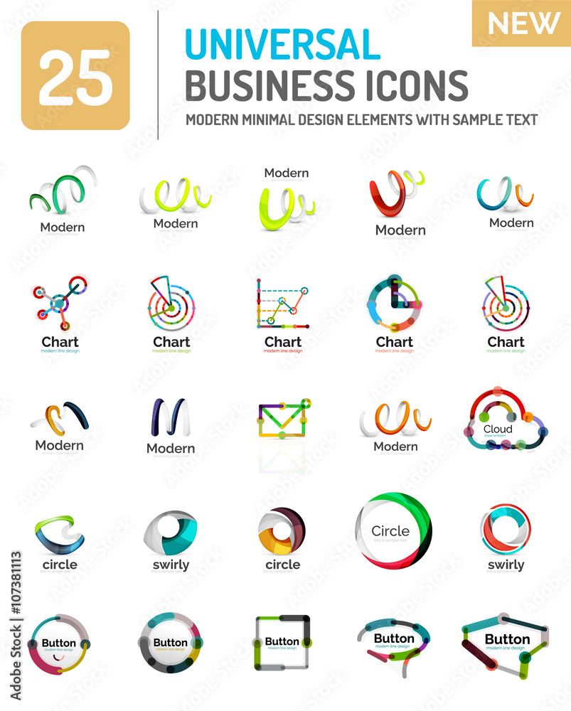 Set of new universal business logos Set of new universal business logos