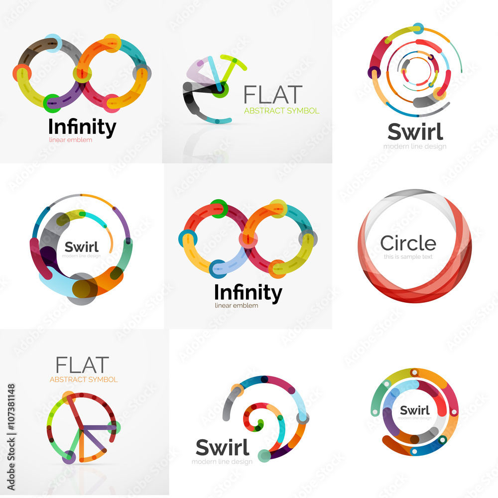 Collection of abstract circle logos