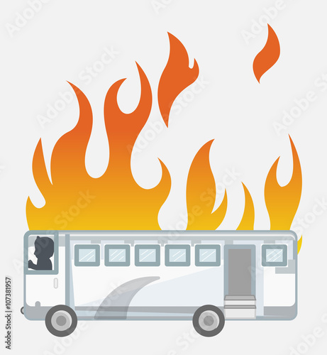 Bus Accident Vector Illustration