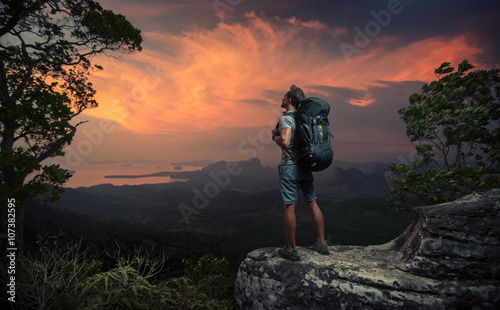 Hiker on top of a mountain