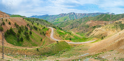 Panorama of the Qurama Mountains photo