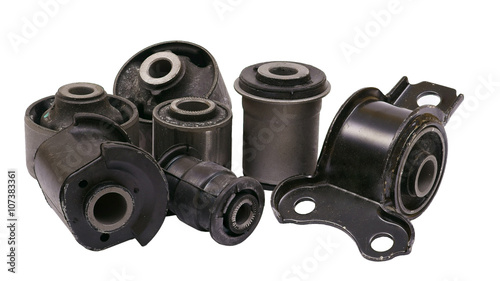 a lot of silent blocks for the car on a white background