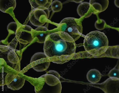 Cells microbiology molecules concept. 3D illustration.