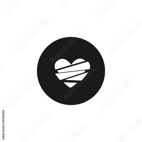 broken heart white icon