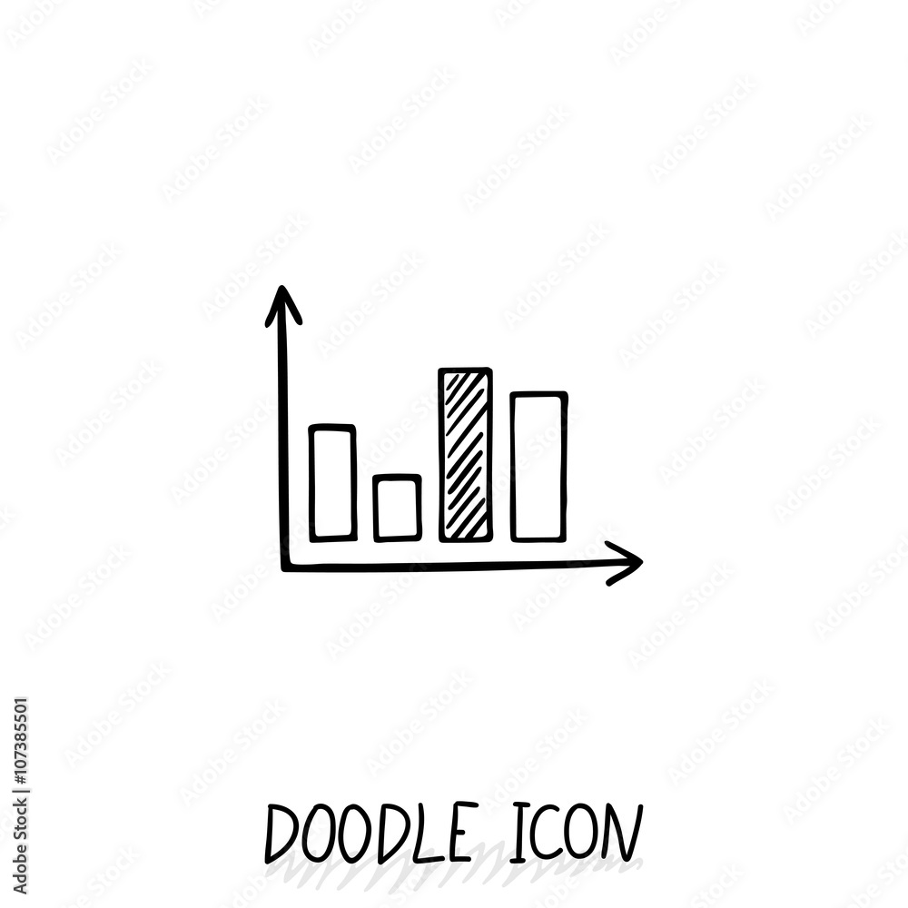 Vector doodle diagram icon. Chart with columns. Stock Vector | Adobe Stock