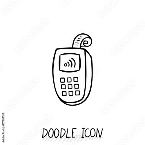 Doodle icon with credit card payment.