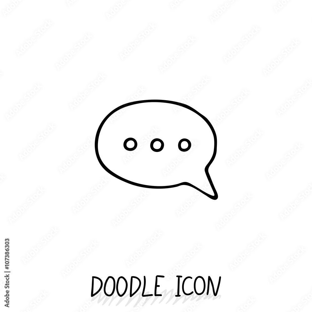 Doodle chatting icon. Text bubble. Doodle chatting icon. Text bubble.