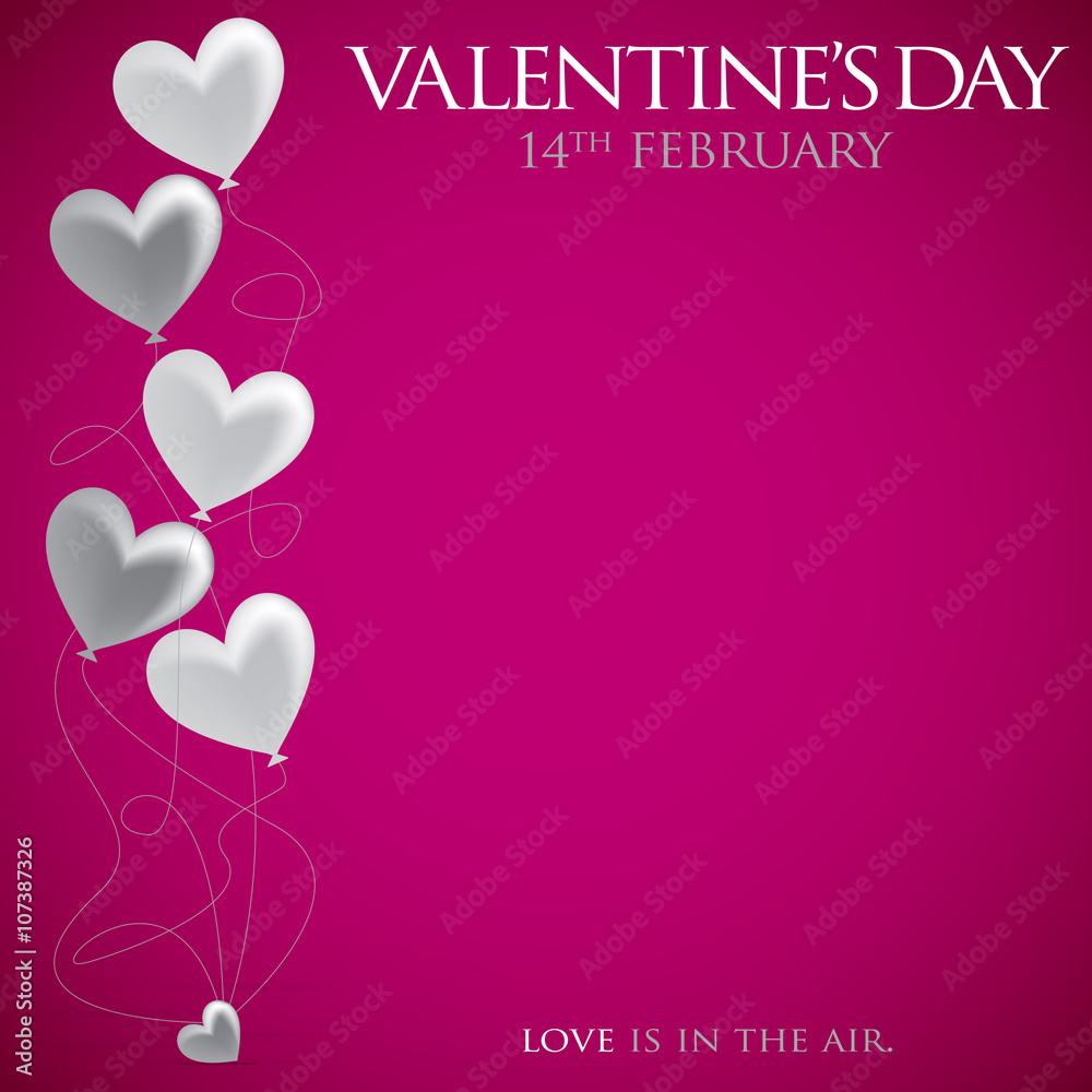 Heart balloon Valentine's Day card in vector format.
