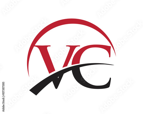 VC red ;letter logo swoosh