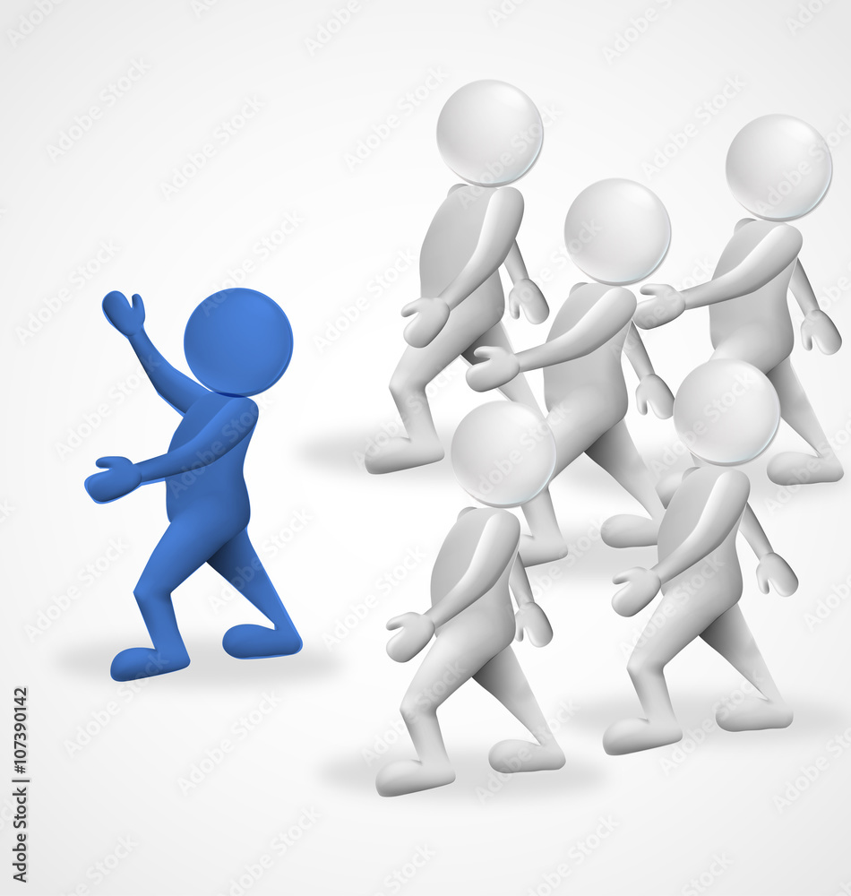 3d people leader business group vector symbol 3d people leader business group vector symbol