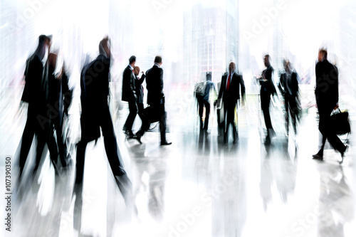 group of people in the lobby business center