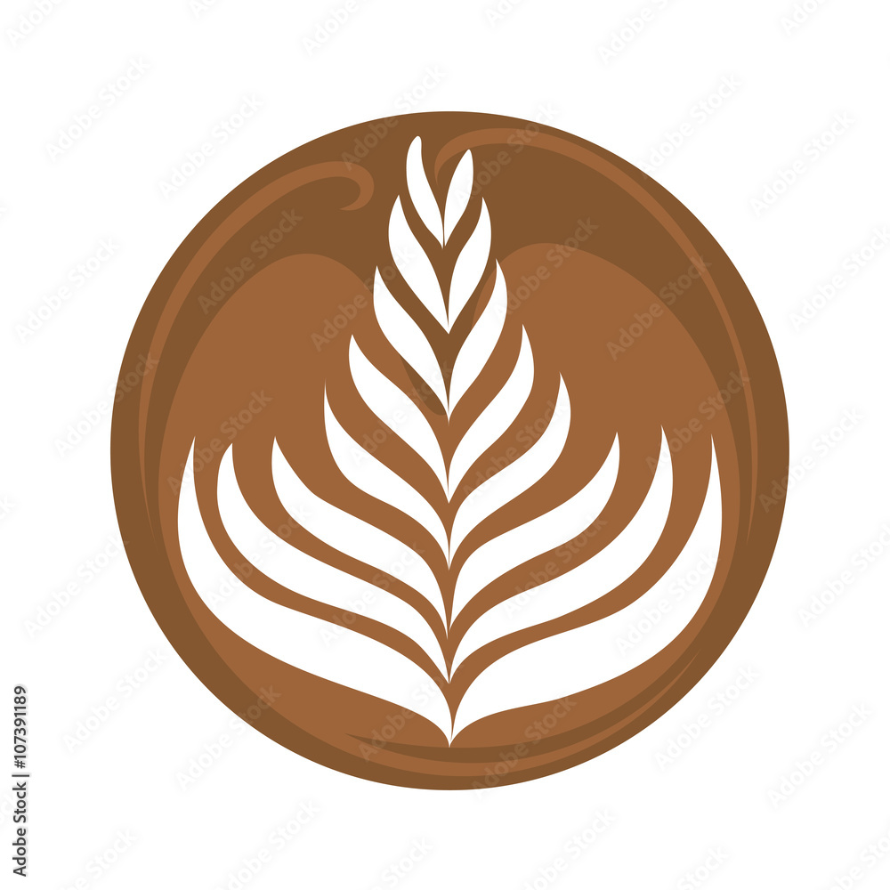 Rosetta Coffee Latte Art Logo, Icon, Symbol Vector Stock Vector | Adobe