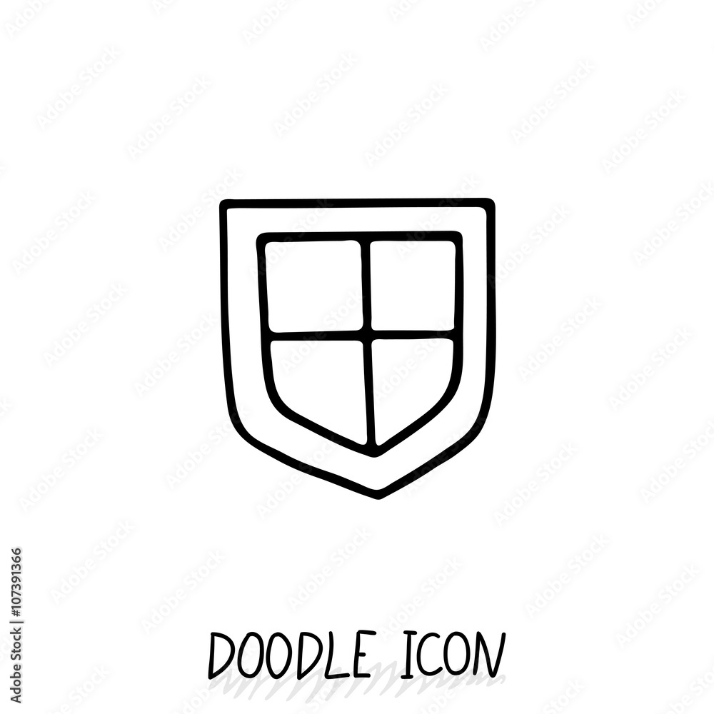 Vector doodle protection icon. Shield, antivirus pictogram. Vector doodle protection icon. Shield, antivirus pictogram.