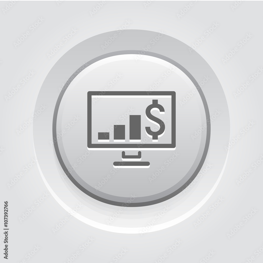 Business Chart on Desktop Icon Business Chart on Desktop Icon