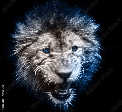 Fototapeta Naklejka Na Ścianę i Meble -  Digital fractal design of a lion