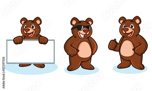Bear Mascot Vector happy