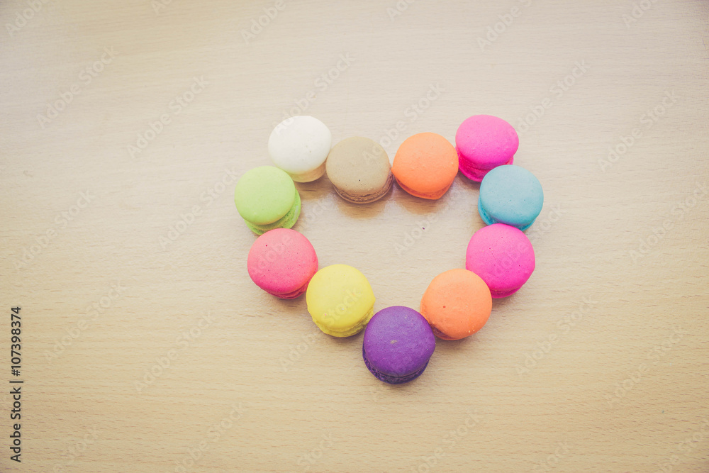 macaron on wood table macaron on wood table