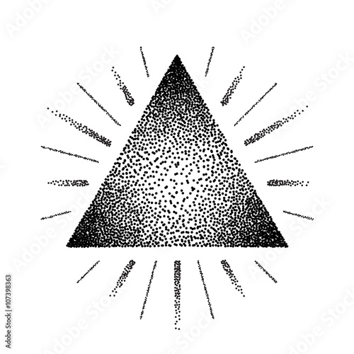 Dotwork raster triangle with rays
