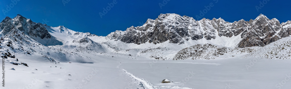 panorama of mountain peaks Munku-Sardyk