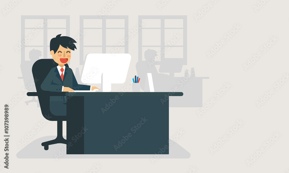Businessman working in the office. Businessman working in the office.