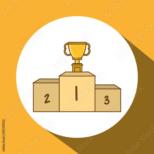 Winner and trophy design, vector illustration