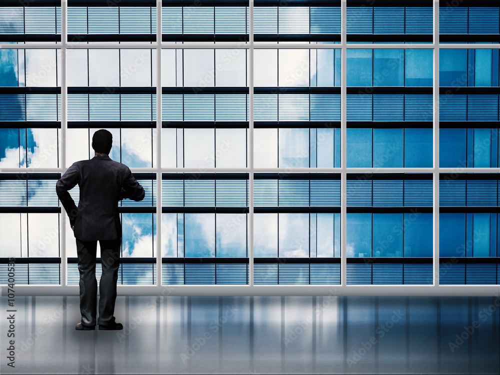 businessman standing with office background businessman standing with office background