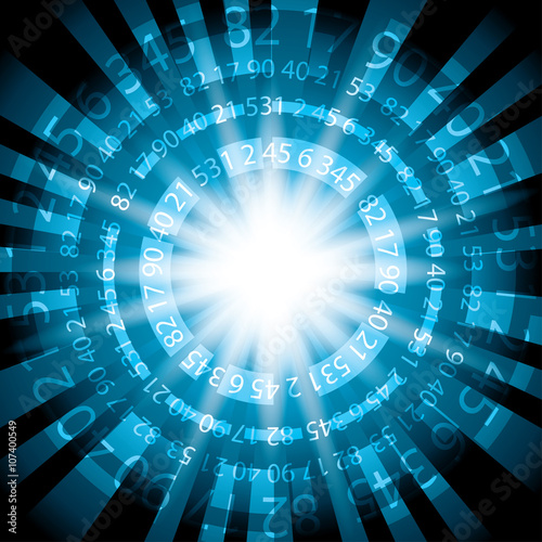 abstract blue background with numeric data - vector