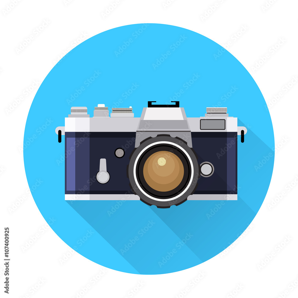 Retro Camera flat icon vector illustration Retro Camera flat icon vector illustration