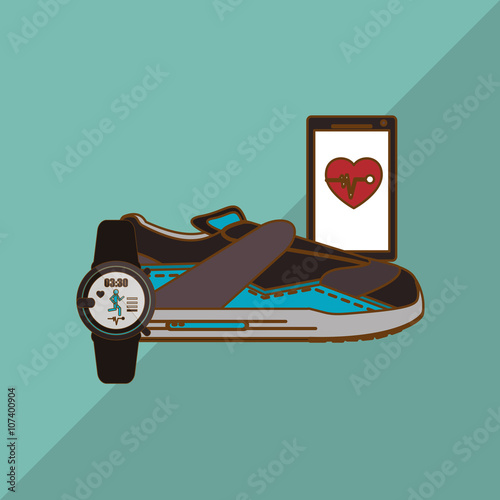 smart shoes design, vector illustration