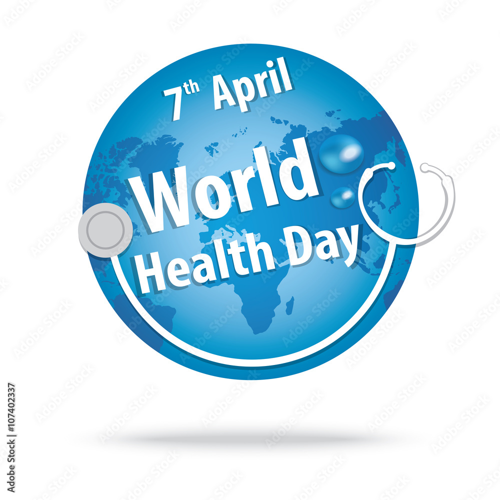 world health day. concept with the earth and stethoscopes smile world health day. concept with the earth and stethoscopes smile