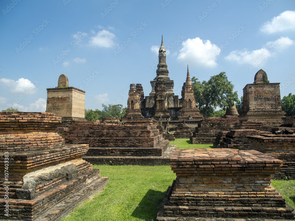 ancient ruins, pagodas of Sukhotai , Thailand