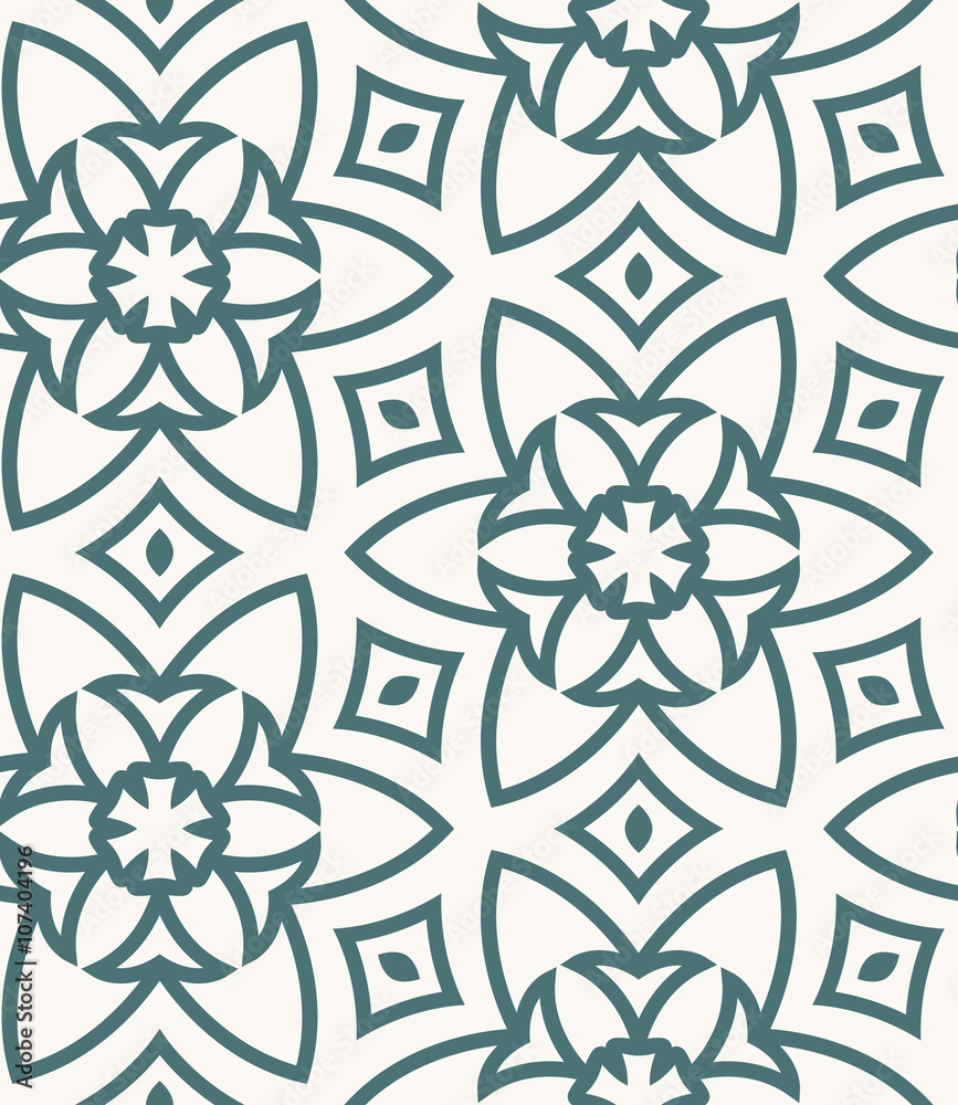 Geometric Floral Seamless Vector Pattern 11