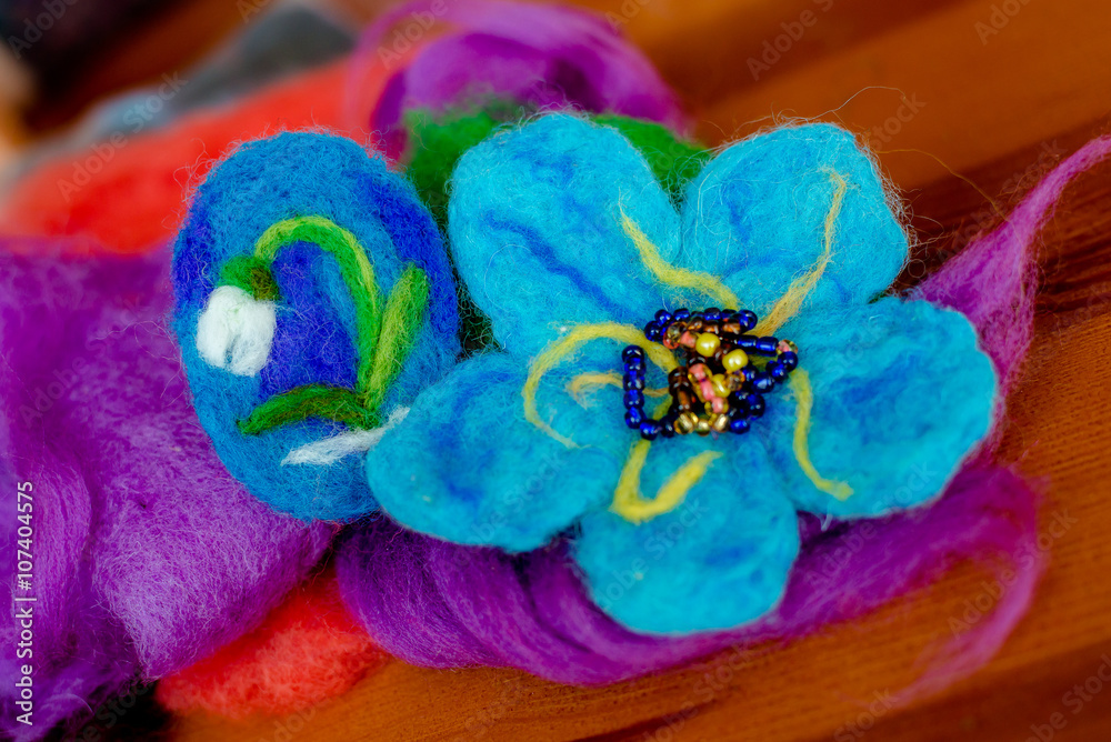 Fototapeta premium Felting wool, wool products