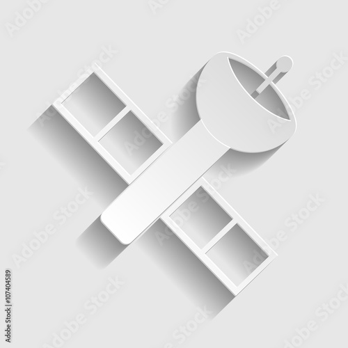 Satellite sign. Paper style icon