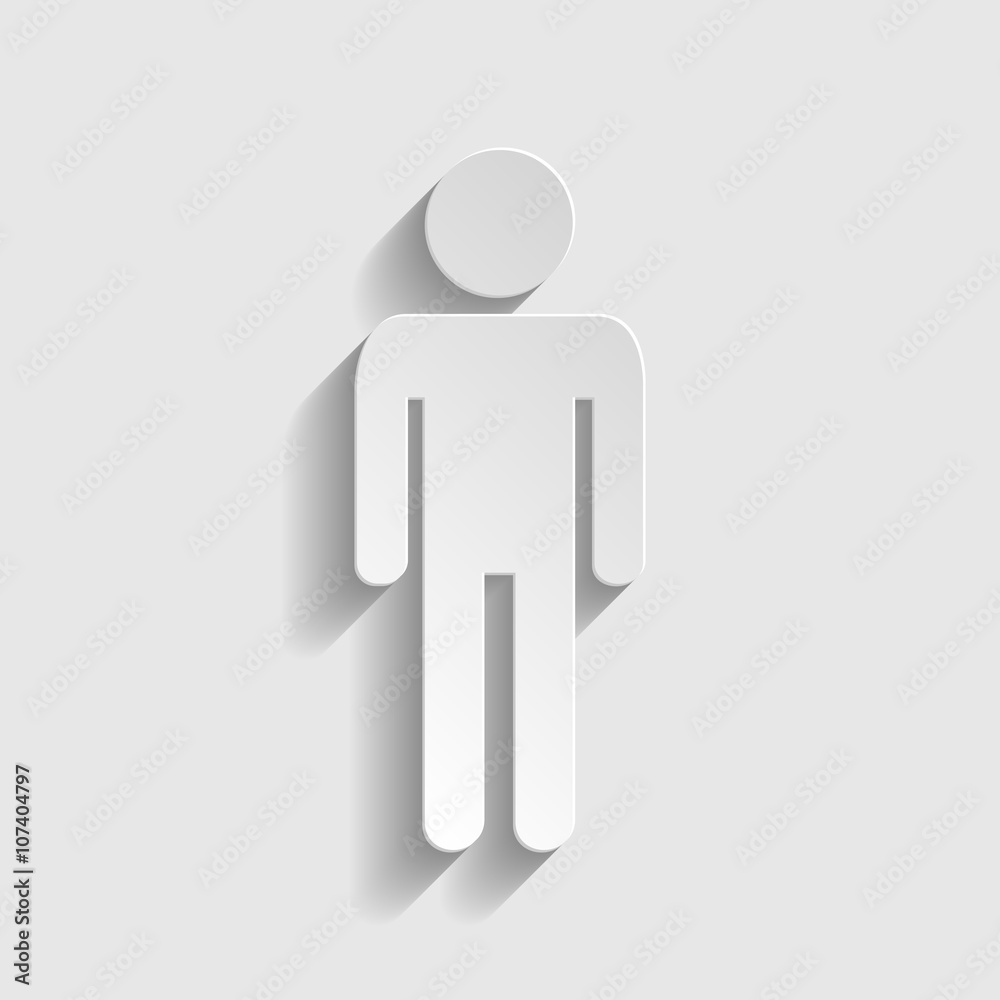 Man sign. Paper style icon Man sign. Paper style icon