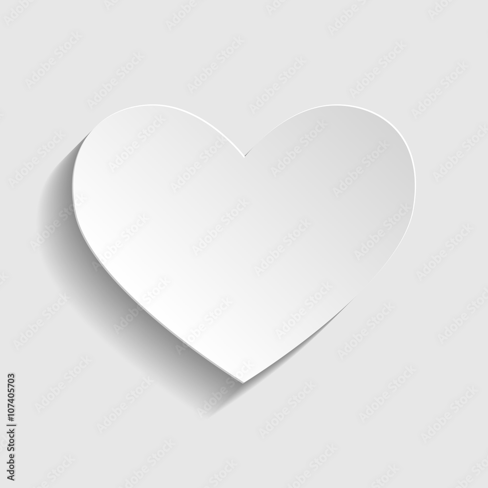 Heart sign. Paper style icon Heart sign. Paper style icon